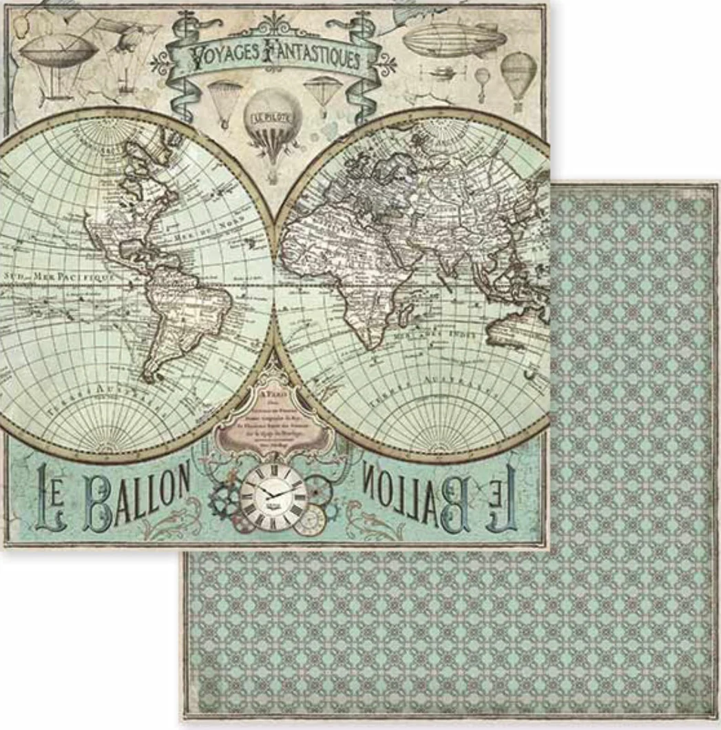 Stamperia Voyages Fantastiques 12” x 12” Paper Pack - Image 7