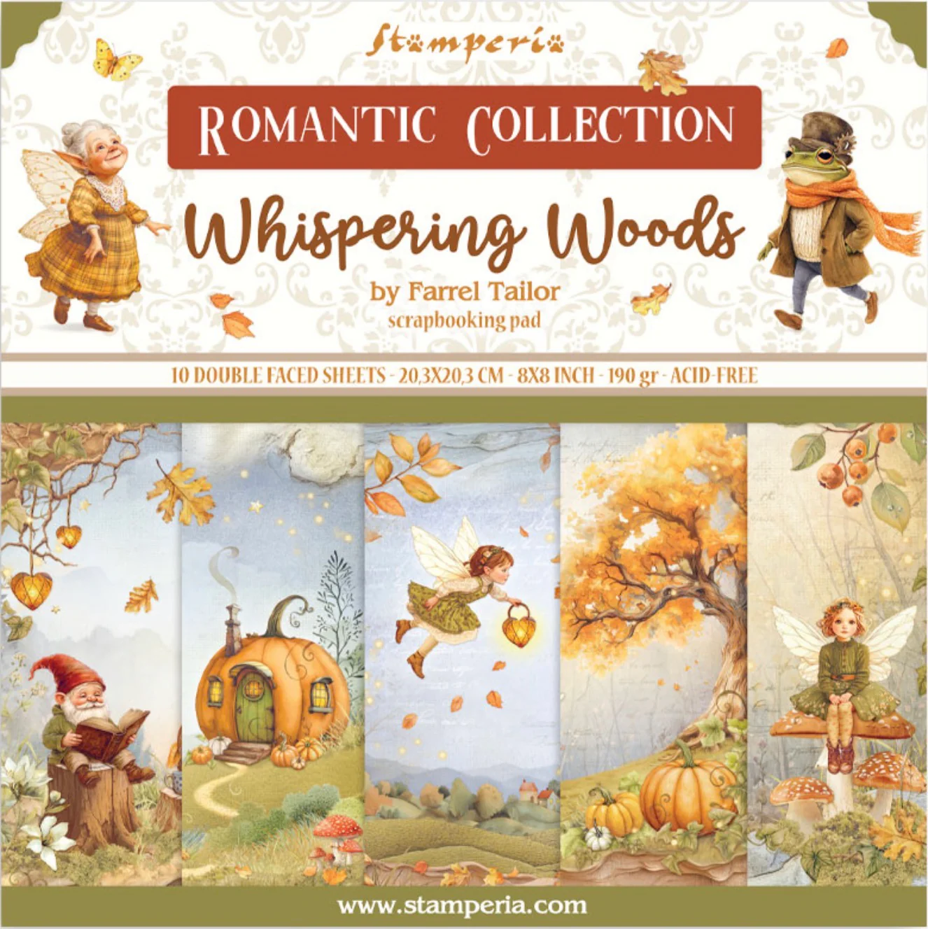 Stamperia Whispering Woods 8โ x 8โ Paper Pad