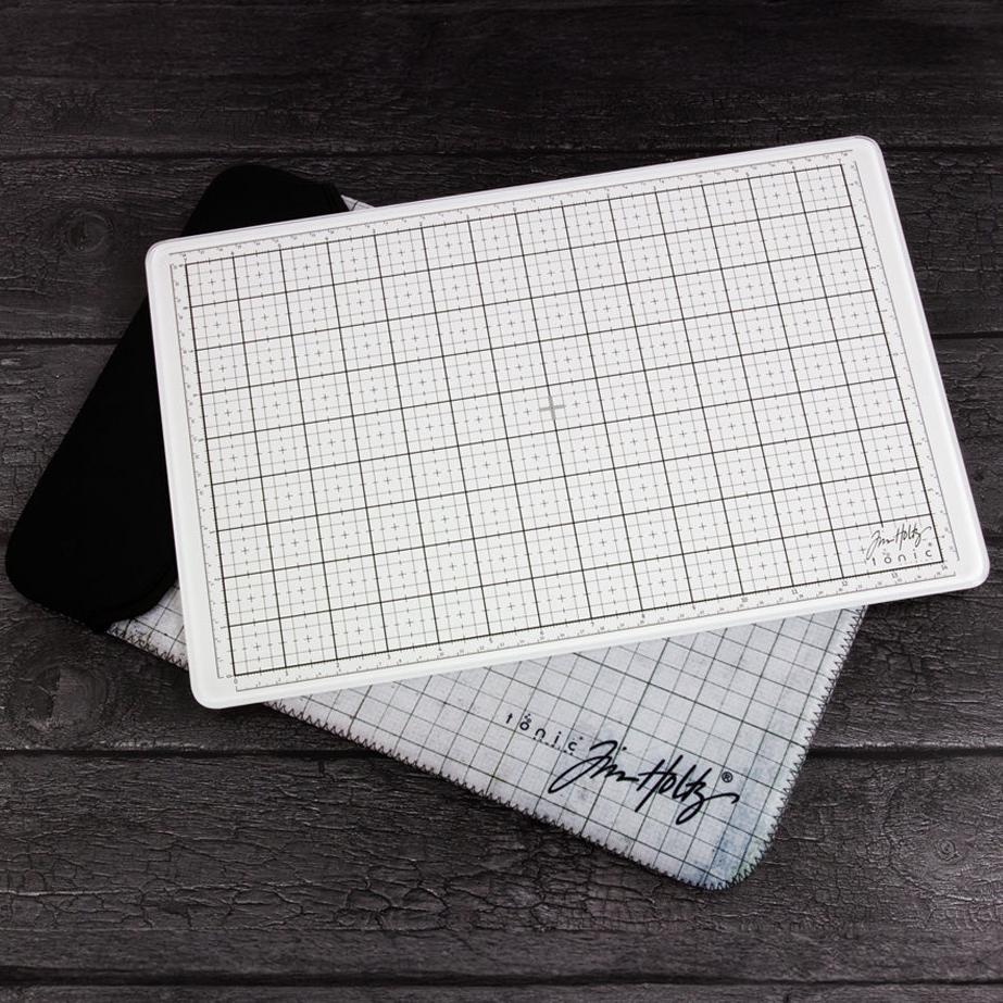 Tim Holtz Travel Glass Studio Mat - White