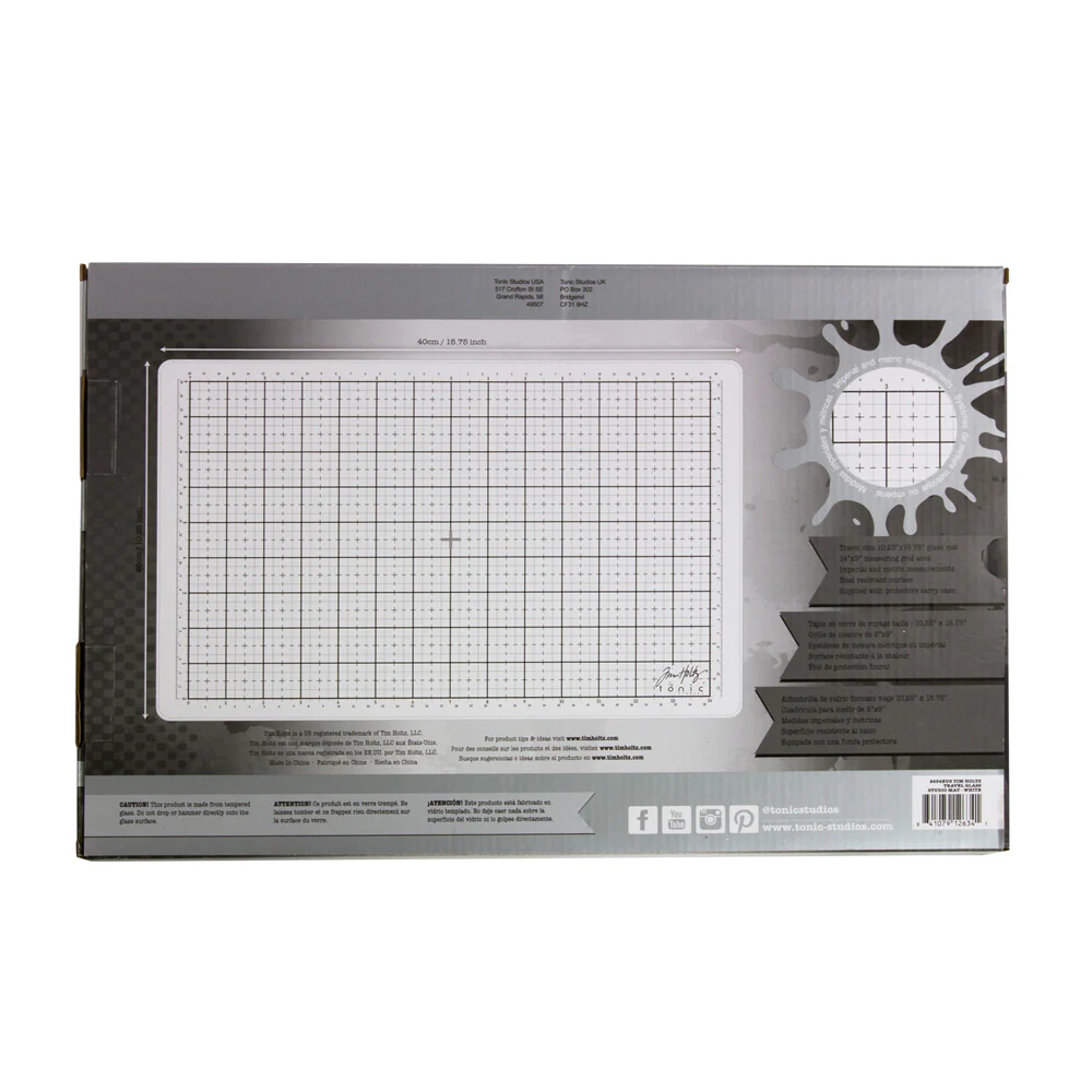 Tim Holtz Travel Glass Studio Mat - White - Image 4